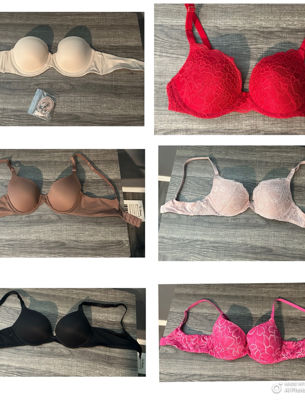 Mixed Women's Bras Pack — Neutral, Red, Pink, Black & Beige Styles